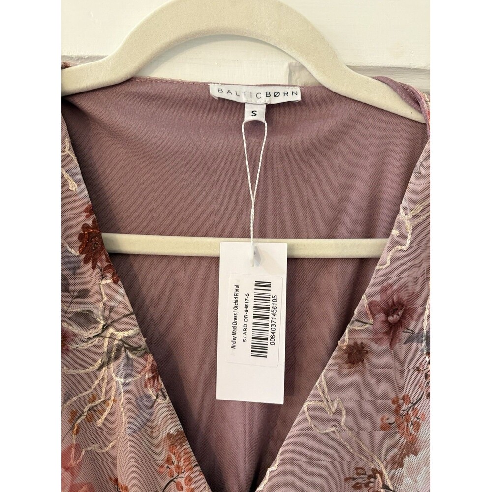 Baltic Born Ardley Embossed Maxi Dress Floral Pink Champagne Formal Wedding Sz S - Picture 5 of 13